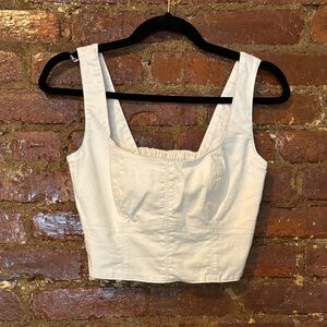 Banana Republic Linen White Crop Top